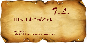 Tiba Lóránt névjegykártya
